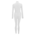 thumbnail image 3 of ZAZYULZ Jumpsuit for Women Women Sport Yoga Workout Ribbed Zipper Long Sleeve Embroidery Sport Jumpsuits(White,M), 3 of 8