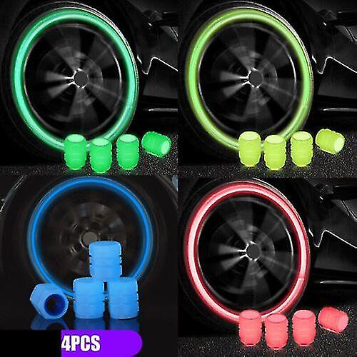 Tapa de válvula luminosa Universal, accesorios decorativos para neumáticos a prueba de polvo para coche, 4 Uds.