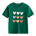thumbnail image 4 of XIMIN Valentines Day Shirt for Girls Cute Love Heart Print Red Short Sleeve T-Shirt Casual Tops Holiday Gift Blouse, 4 of 8