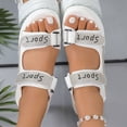 thumbnail image 2 of Womans Sandals Flat Heel Open Toe Casual Versatile Solid Color Women Footwear Comfortable Ankle Strap Walking Beach Shoes White 8.5, 2 of 9