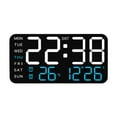 thumbnail image 1 of Reloj despertador digital LED Reloj de escritorio digital Ligero Regulador de intensidad Dos configuraciones de alarma Blanco con luz azul., 1 of 9