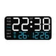 thumbnail image 1 of Reloj despertador Digital, relojes eléctricos, atenuador de 12/24H, reloj de pared versátil, Reloj de escritorio Digital LED para dormitorio, oficina, con luz azul., 1 of 8