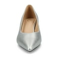 thumbnail image 6 of Journee Womens Pammie Slip On Pointed Toe Kitten Heel Pumps, Widths Available, 6 of 9