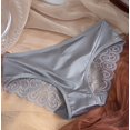 thumbnail image 2 of Lace Bow Briefs for Women Mid Low Waist Hollow Out Mesh Gauze Underpants Solid Color Underpanties Breathable Panties, 2 of 4