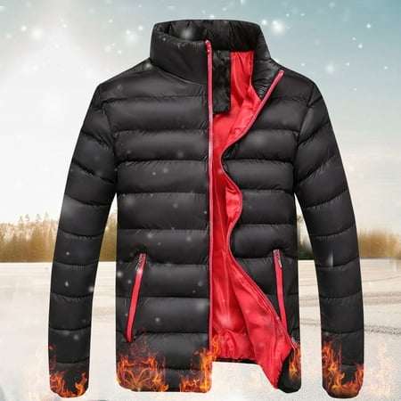 Black and Friday/Cyber·Monday Deals GaThRRgYP Men's Plus Size Coat Clearance Sale under $10,Men Winter Warm Thick Bubble Coat Casual Jacket Outerwear