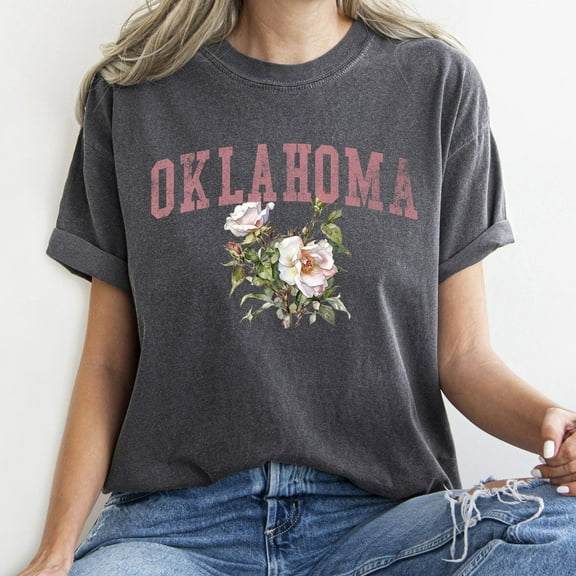 Velto Oklahoma State Flower Botanical Gardening Travel Gift Graphic T-Shirt For Women, Full Size S-5XL