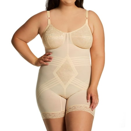 

Women s Rago 9071X Plus Long Leg Body Briefer with Contour Bands (Beige 44C)