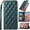 Green, variant on for Motorola Moto G04/G04s/G24/E14 Leather Phone Case Slim Wallet Lady Classic Diamond Quilted Folio Flip Cover Kickstand, Card Slot Cash Holder, Buttonless Magnetic Closure, Wrist Strap