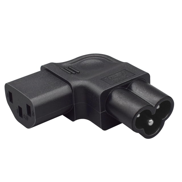 Enchufe de alimentación de CA con diseño de curva derecha, IEC320 C6 a C13, adaptador de enchufe de conversión de curva lateral de repuesto, macho C6 CUTICAT Adaptador de enchufe de conversión