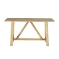 thumbnail image 6 of DecMode 59" x 32" Light Brown Wood Rectangular Console Table with Flared Legs and Crossed Beams, 1-Piece, 6 of 9