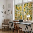 thumbnail image 5 of Lemon Kitchen Curtain for Berdoom Living Room Cafe 54 Inch Length, Farmhouse Vintage Summer Retro Fruits Yellow Brown Tiers Curtains Light Filtering Drapes Window Treatment 2 Panels 52"Wx54"L, 5 of 8