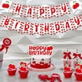 thumbnail image 5 of 44Pcs Cherry Themed Birthday Party Decorations Happy Birthday Backdrop Cherry Happy Birthday Banner Cherry Cupcake Topers White Red Latex Ballons for Girls 1st 2nd 3rd Birthday Party Decor Supplies, 5 of 8