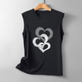 thumbnail image 4 of Timegard Camisoles pour Femmes Col Rond Imprimé Cœur Sans Manches Confortables Décontractées Amples Chemises Hauts Blouse, 4 of 5