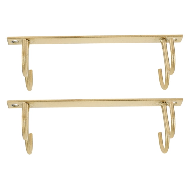 unbranded 2Ud Portavasos De Hierro Para Cocina Con Colgadores Resistentes Y Acabado Dorado Moderno