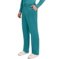 thumbnail image 4 of Cherokee Mens Scrub Pants with Cargo Pockets, Two-Way Stretch Modern fit Button Closure with Inside Drawstring Pants - WW140, L Tall, Teal Blue, 4 of 7
