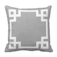 thumbnail image 1 of RYLABLUE Cute Preppy Gray Greek Key Border Girly Pillowcase Cover 16x16 inch, 1 of 1