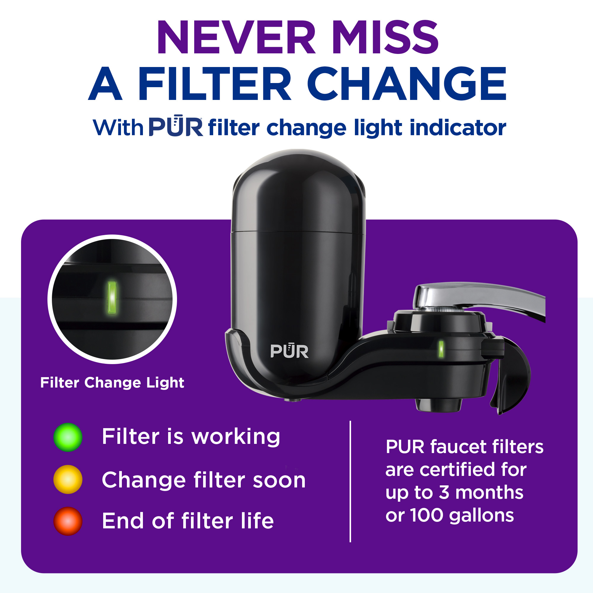 PUR Faucet Mount Water Filtration System, Black, FM2000B photo 6