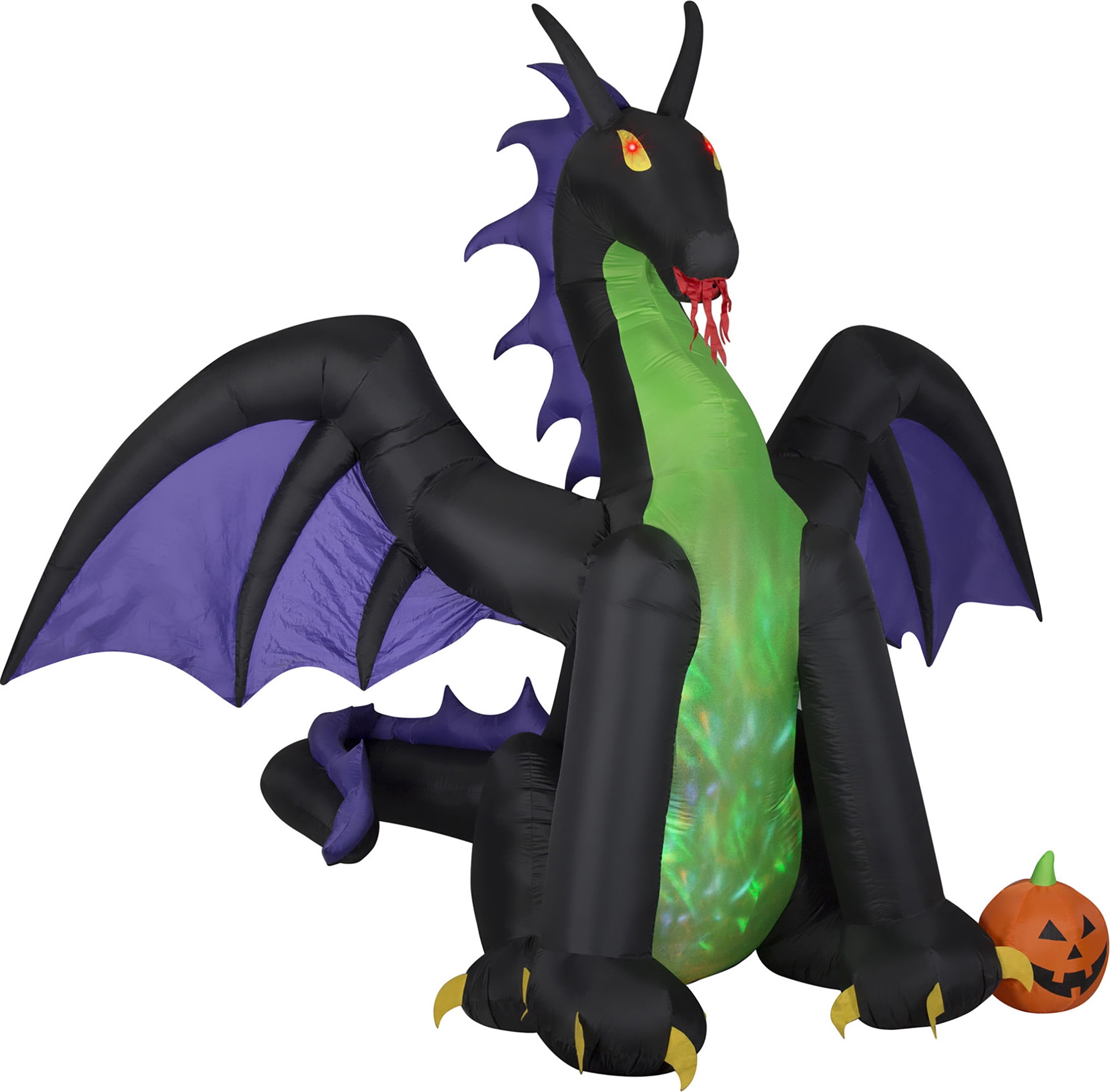 Haunted Living 11 ft Animated Airblown Inflatable Dragon Red Purple Gemmy New