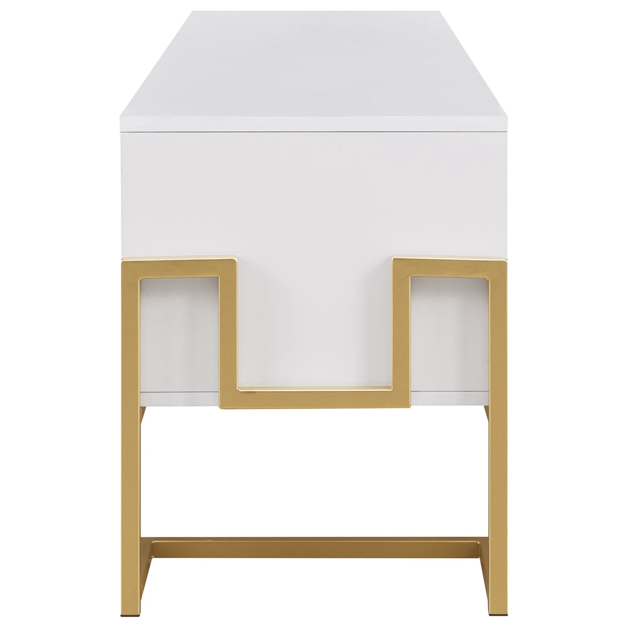 Walker Edison Modern 60" 2-Drawer Media Console, Solid White