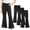 Black, variant on Leggings for Girls 3PC Big Kids Solid Color Stretch Comfortable Cotton Flared Ruffle Hem Base Layer Long Trousers for 3-14 Years