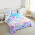 thumbnail image 3 of Feelyou Dreamy Purple Unicorn Bedding Comforter Set for Teen, Mystic Castle Twin Comforter Sets, Cartoon Magical Animal Reversible Bedding Set, Microfiber Bedroom Decor, 2-Piece, 3 of 8