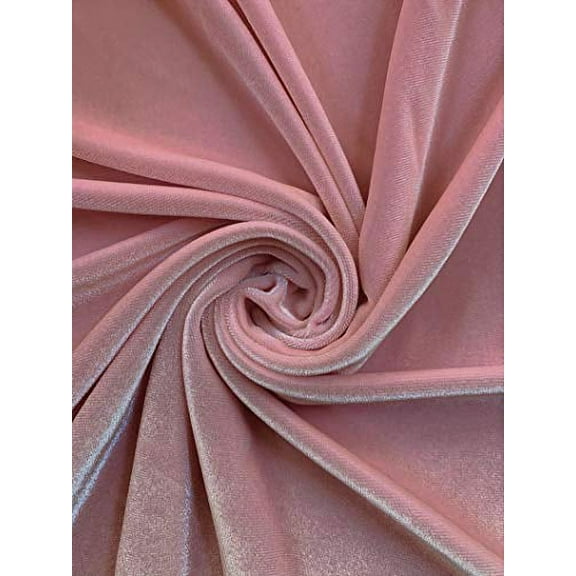 Solid Polyester Spandex Velvet 2 Ways Stretch Medium Weight Fabric-by The Yard