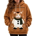 thumbnail image 2 of BOOMNY Christmas Pet Pouch Hoodie for Women Cute Animal Graphic Cat Dog Hoodies for Women Kangaroo Pocket Warm Winter Animal Holder, 2 of 5