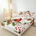 thumbnail image 4 of Castle Fairy Cardinal Bird 4Pcs Bed Sheets for For Teens Girls Boys,Christmas Red Sparrows King Sheets,Xmas Festival Theme Super Cozy Sheet Set,Super Cozy Room Decor, 4 of 7