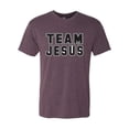 thumbnail image 2 of Wild Bobby Varsity Team Jesus Inspirational/Christian Men Premium Tri Blend Tee, Vintage Purple, X-Large, 2 of 5