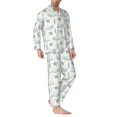 thumbnail image 2 of Salouo Whale And Turtle Print Button-Front Long Sleeve Pajama Set for Men, Soft 2Pjs Men's Long Sleeve Sleepwear-Small, 2 of 7