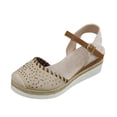 thumbnail image 4 of NexTorq Closed Toe Platform Wedge Sandals, 2026 Espadrilles Wedges for Women Heel Casual, Women's Espadrilles Dressy Sandals, Comfortable Anti Slip Summer Shoes with Adjustable Buckle Ankle Strap, 4 of 6