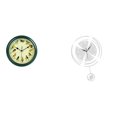 thumbnail image 1 of Reloj de pared con marco verde melódico, pájaros musicales y números arábigos. Adorno acrílico silencioso para dormitorio, cocina, estudio, de, 1 of 8