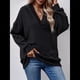 thumbnail image 4 of Sudadera con Capucha para Mujer, Cuello en V, para Invierno y Otoño. Negro L, 4 of 8
