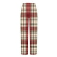 thumbnail image 4 of Ftwytp Men Flannel Plaid Pyjamas Bottoms Nightwear Elastic Waist Drawstring Comfy Yoga Jogger Sweatpants Loose Straight Leg Loungewear with Pockets, 4 of 5