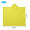 thumbnail image 2 of Uxcell Rain Ponchos, 2 Pack Waterproof Raincoats with Hood, Reusable EVA Rain Jackets for Camping Outdoor, Yellow, 2 of 6