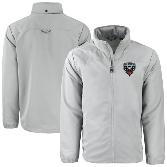 Men's-Cutter & Buck Gray D.C. United Charter Eco Recycled Full-Zip Jacket