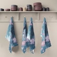 thumbnail image 5 of WOBOGO Water Brings Out The Lotus Kitchen Towel 1 Piece Large Cotton Dishcloth Premium Absorbency Set with Hanging Loop, 5 of 7