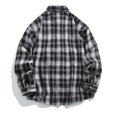 thumbnail image 4 of JUUYY Mens Oversized Plaid Shirt Retro Style Lapel Long Sleeve Shirt Loose Casual Button Down Shirts Relaxed Fit Black XXXXXL, 4 of 4