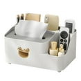 thumbnail image 2 of Tissue Box Cover, Tissue Box Holder, Multi-Functional Tissue Holder with Remote Control Holder, Rectangular Napkin Facial Tissues Holder, Desk Organizer Storage for Home Office, White, 2 of 7