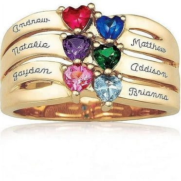 Keepsake Personalized Women's Dynasty Ring in 10k Gold over Sterling Silver