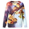 thumbnail image 5 of IROINNID Long Sleeve T-Shirts for Women Home Flower Print Round Neck T-shirt Top Blouse Pullover,Yellow, 5 of 6