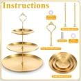 thumbnail image 5 of Gnwei 3 Tier Serving Tray with Base Stainless Steel Tiered Cupcake Stand Dessert Table Display Set Cup Cake Tier Stand Metal Cupcake Tower Fruit Dessert Holder Wedding Serving Platter, 5 of 8