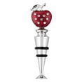 thumbnail image 1 of Wine Things Zinc Alloy Apple with Crystal Glass Wine and Beverage Bottle Stopper and Wine Preserver, 1 of 1