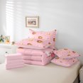 thumbnail image 6 of Manfei Kawaii Bowknot Ribbon 7pcs Queen Bedding,Softball Ball Sport Bedding Comforter Set Queen,Pink Reversible, 6 of 7