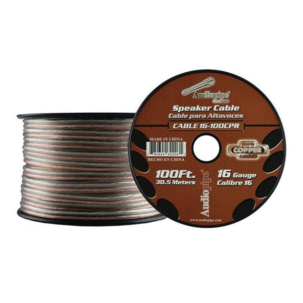 Audiopipe CABLE16100CPR 100ft. 16 Gauge Copper Speaker Wire Walmart