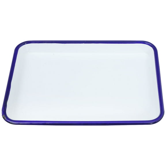 Masteelf Enamel Cookware Food Serving Tray Snack Display Black White
