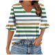 thumbnail image 2 of mfyjkho Tops Deportivos Para Mujer, Blusa Informal Con Cuello En V, Mangas Cortas Y Estampado Para Mujer Tops Para Hacer Ejercicio Xl, 2 of 5