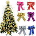 thumbnail image 4 of LNGOOR 5 Pcs 25cm Gold Wreath Bows for Christmas Outdoor Decorations Striped Ribbons for Crafts, 4 of 4