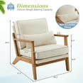 thumbnail image 2 of UBesGoo Modern Upholstered Comfy Accent Chair, Line Fabric Armchair with Pillow, Reading Club Sofa Chair for Bedroom Living Room, Beige, 2 of 9