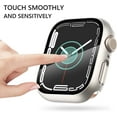 thumbnail image 4 of 4-Pack for Apple Watch Case Series SE 2022 6 5 4 44mm, iWatch Protector, Tempered Glass Film Hard PC Bumper for Women Men, Ultra-Thin Guard (44mm,Clear/Rose Gold/Starlight/Sea Blue), 4 of 5